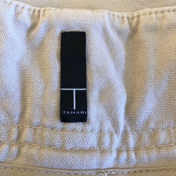 Tahari Tan Womens Wide Leg Crop Pants Size 14 - Picture 8 of 9